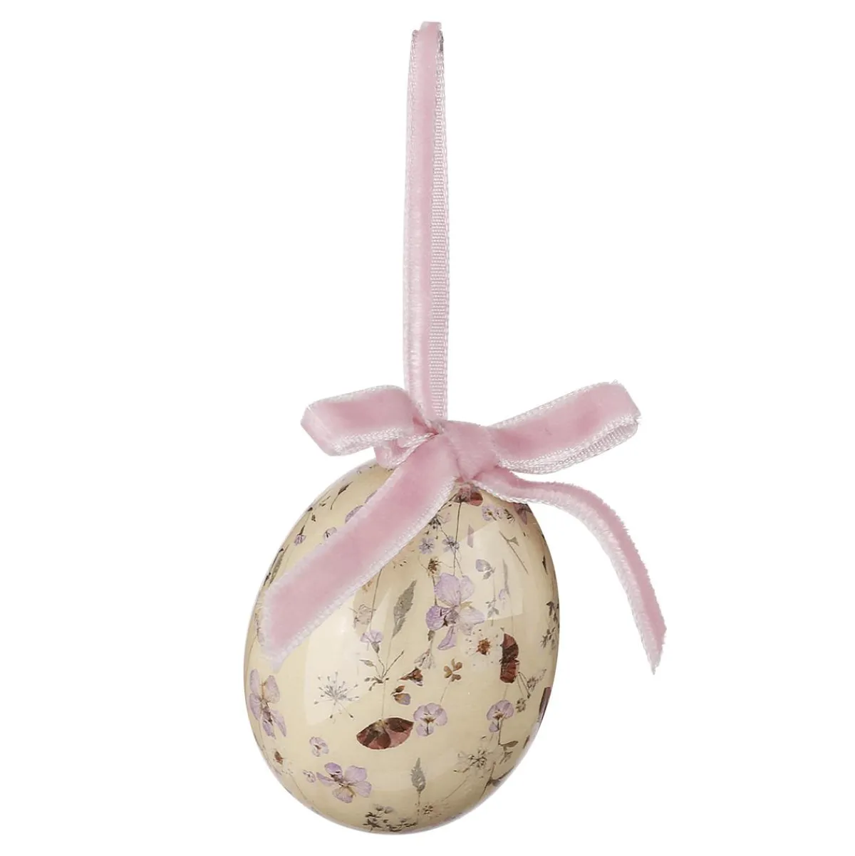 Decoración De Pascua>DecoWoerner Juego De Huevos De Pascua De Espuma Para Colgar, Con Dibujo De Flores Y Lazo 8pcs. blanco