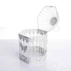 Decoración De Primavera>DecoWoerner Juego De Jaulas Decorativas Para Pájaros 2 Unidades 48x26x23 Cm / 41x21x18 Cm blanco