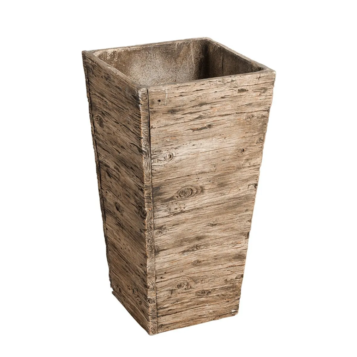 Macetas Y Artículos De Decoración>DecoWoerner Juego De Macetas De Fibra De Vidrio , Aspecto De Madera 50, 65, 75 Cm De Altura marrón