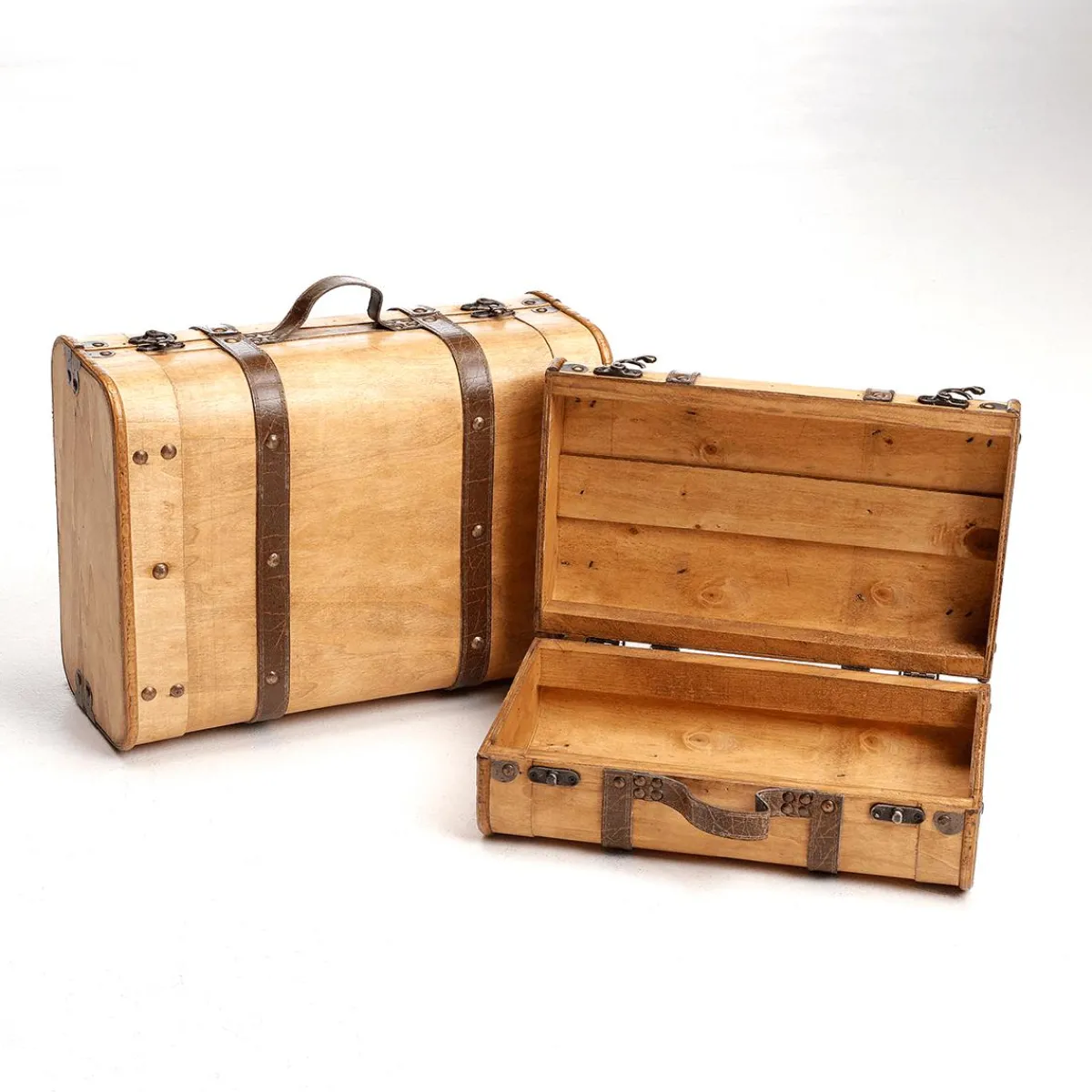 Expositores Para Tiendas|Decoración Natural>DecoWoerner Juego De Maletas Deco 2 Piezas 18 X 29 X 40 Cm Beige marrón