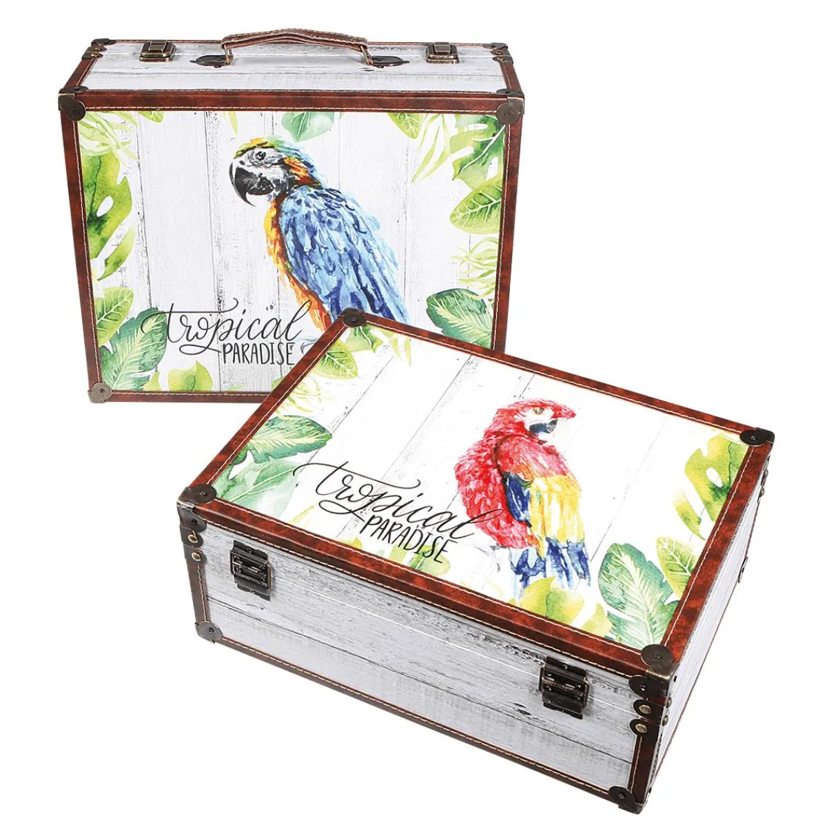 Decoración Temática|Decoración De Verano>DecoWoerner Juego De Maletas Decorativo Paraíso 2 Piezas multicolor