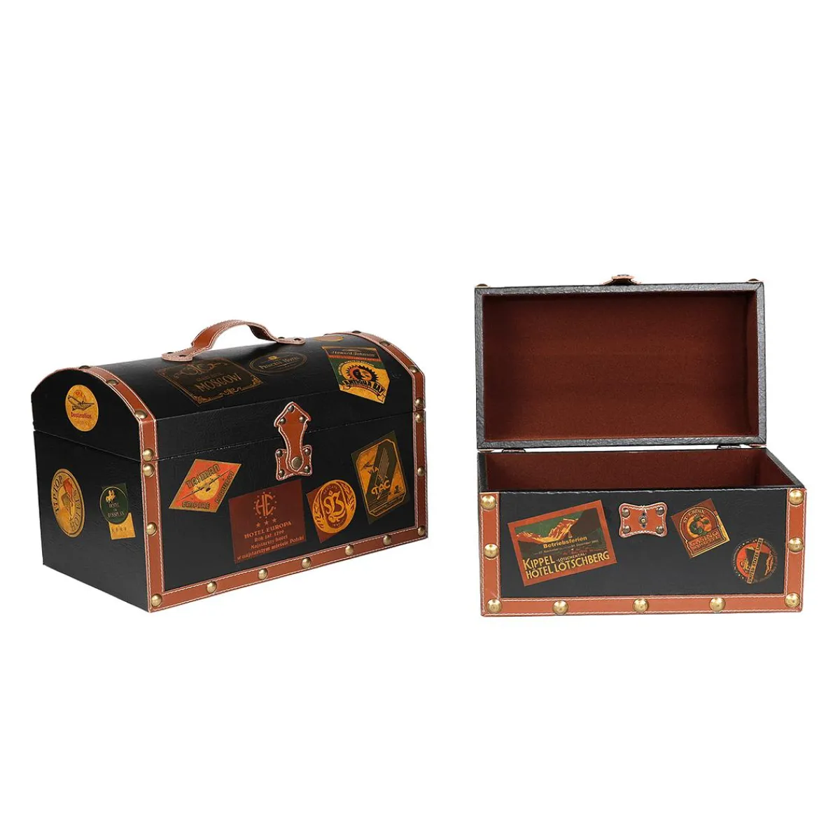 Decoración Temática>DecoWoerner Juego De Maletín, 2 Piezas negro