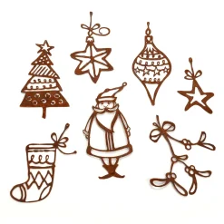 Figuras De Navidad>DecoWoerner Juego De Perchas De Navidad, Superficie De Acero Inoxidable 7 Piezas marrón