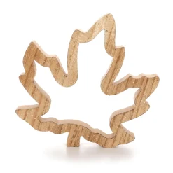 Decoración Natural|Decoración De Otoño>DecoWoerner Juego De Siluetas De Hojas De Arce De Madera Deco 2 Piezas Marrón 17 X 16,5 X 1,8 Cm Madera natural