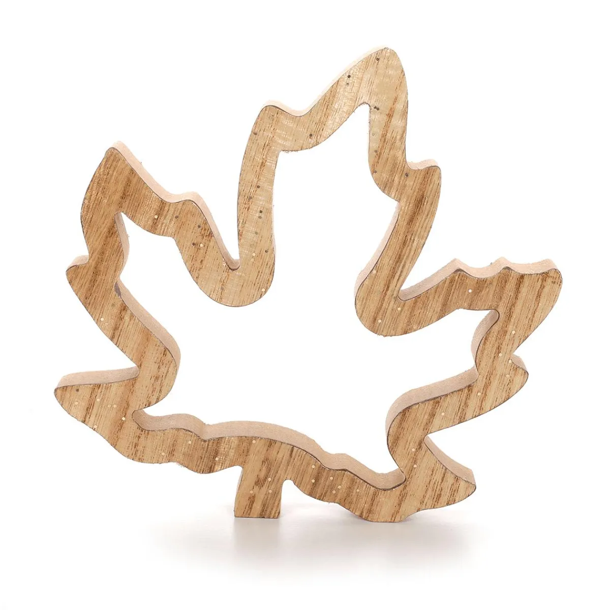 Decoración Natural|Decoración De Otoño>DecoWoerner Juego De Siluetas De Hojas De Arce De Madera Deco 2 Piezas Marrón 17 X 16,5 X 1,8 Cm Madera natural
