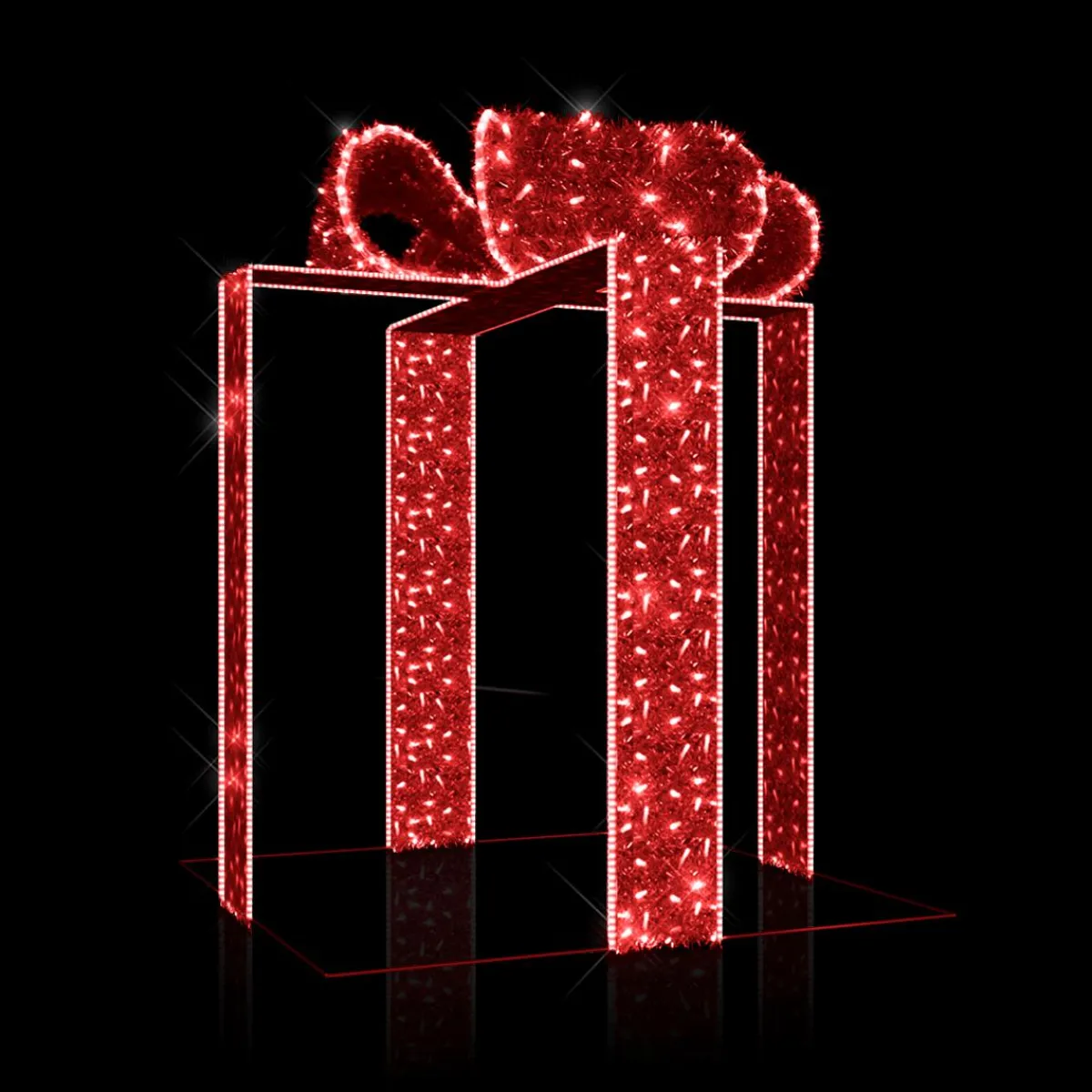 Luz Decorativa|Decoración Navideña Xxl>DecoWoerner Lazos De Regalo LED Para Exterior 240 X 200 Cm rojo
