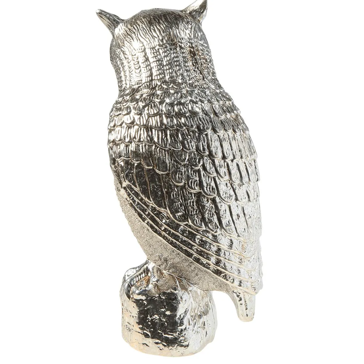 Decoración De Otoño>DecoWoerner Lechuza Decorativa 43 Cm Champán plata