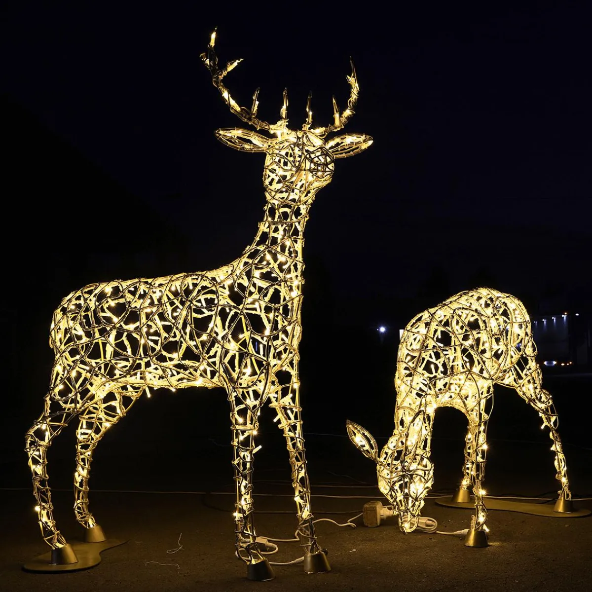 Luz Decorativa|Decoración De Animales>DecoWoerner LED Fawn Hembra Para Exterior 100 Cm plata