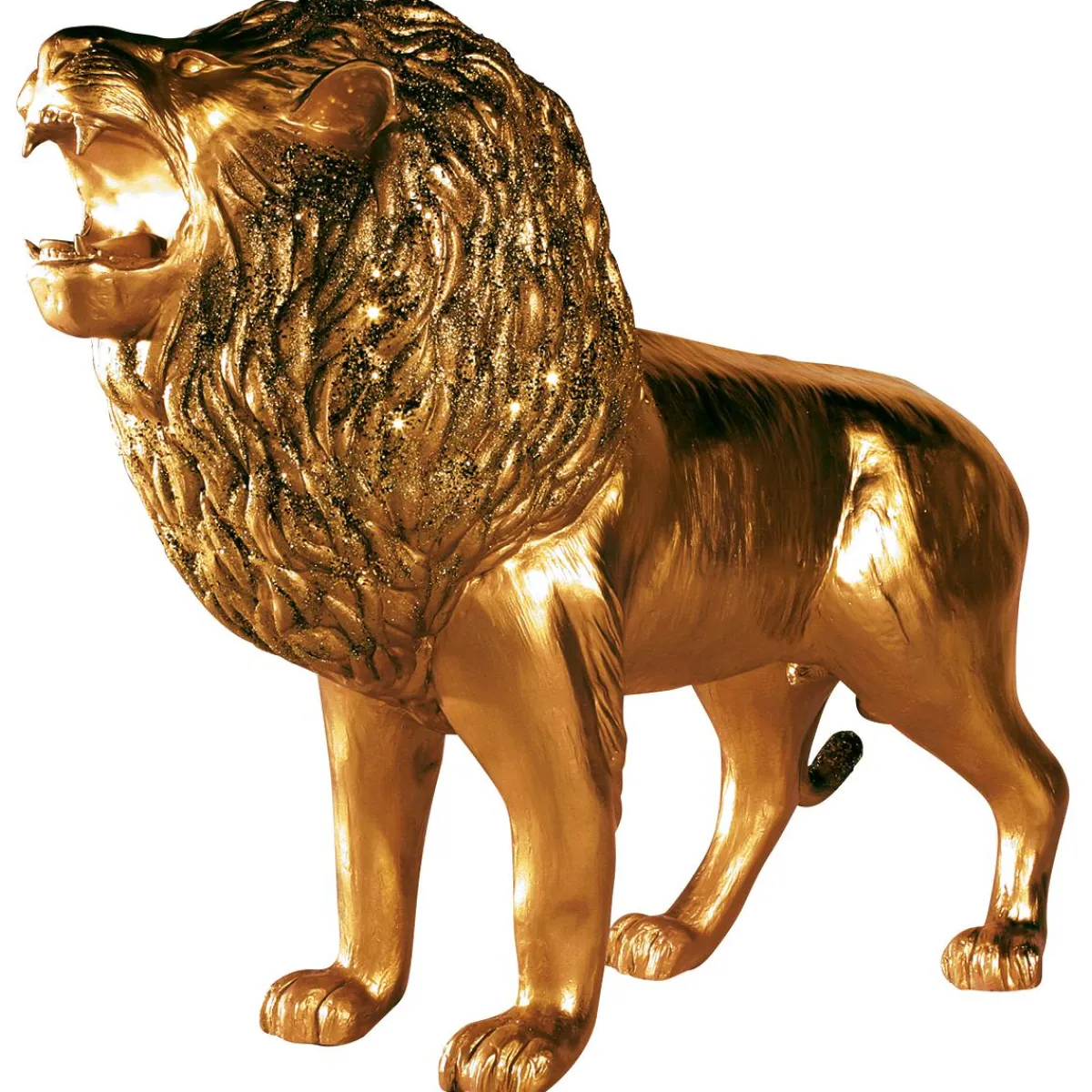 Decoración De Animales|Decoración Navideña Xxl>DecoWoerner León Decorativo, Longitud: 140 Cm oro