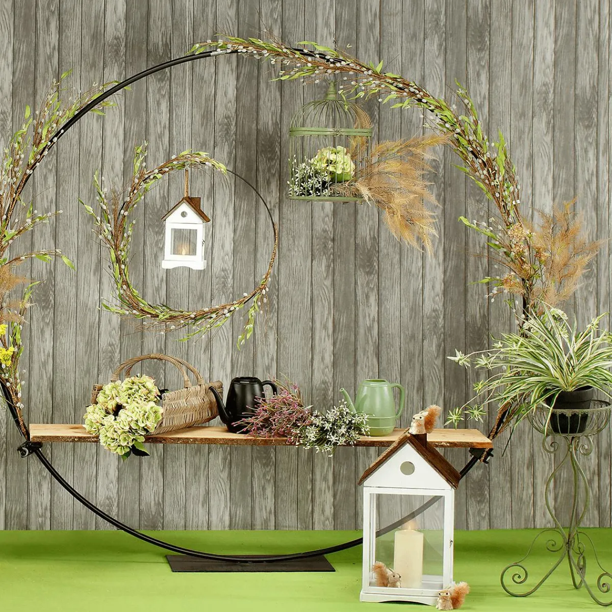 Decoración Natural>DecoWoerner Linterna Casas De Madera Set 3 Piezas Marrón blanco