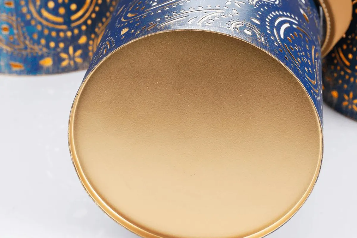 Luz Decorativa|Decoración Temática>DecoWoerner Linternas Redondas De Metal 3 Piezas Oro azul