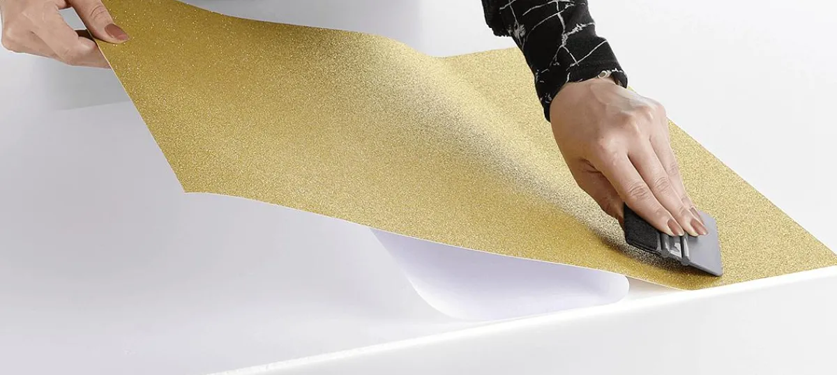 Láminas Y Películas Decorativas>DecoWoerner Lámina Adhesiva De Purpurina Dorada 50 Cm X 5 M Rollo oro
