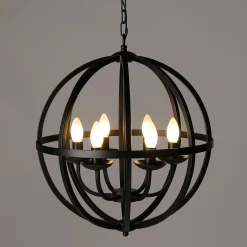 Luz Decorativa|Decoración Temática>DecoWoerner Lámpara Globo De Metal negro
