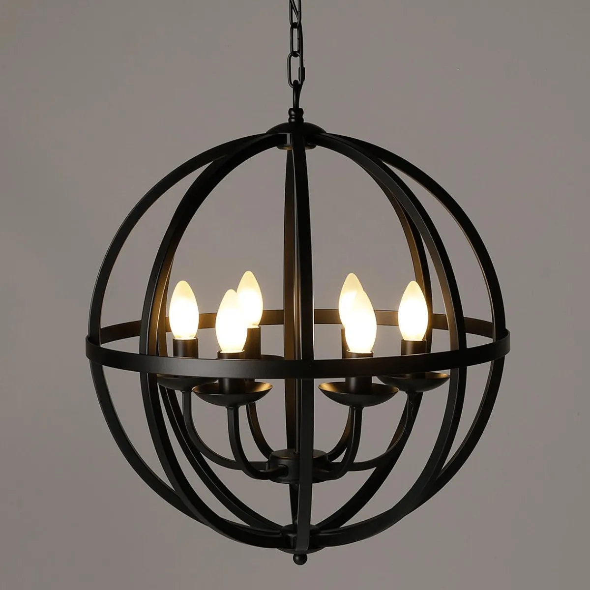 Luz Decorativa|Decoración Temática>DecoWoerner Lámpara Globo De Metal negro
