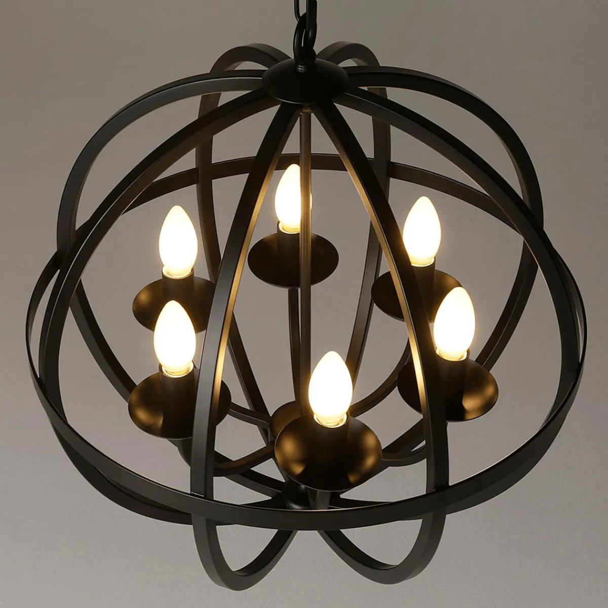 Luz Decorativa|Decoración Temática>DecoWoerner Lámpara Globo De Metal negro