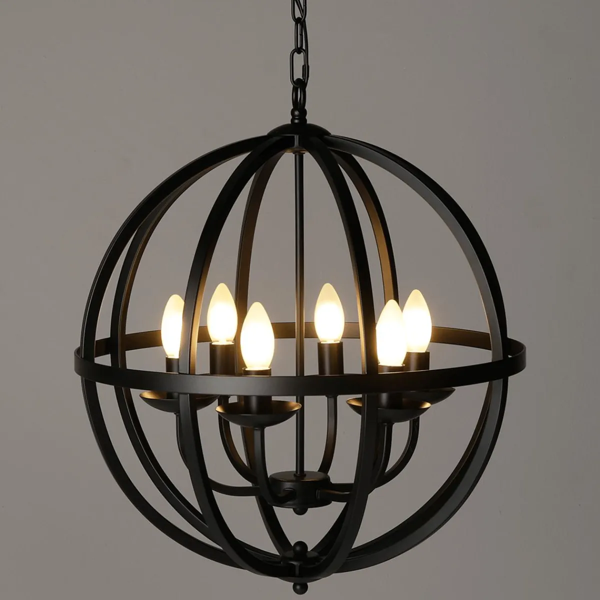 Luz Decorativa|Decoración Temática>DecoWoerner Lámpara Globo De Metal negro