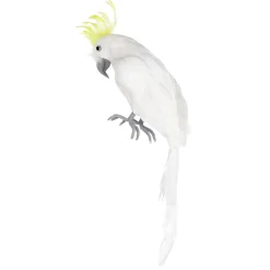 Decoración De Animales|Decoración De Verano>DecoWoerner Loro Deco Cacatúa Crestada Amarilla 11 X 45 Cm blanco