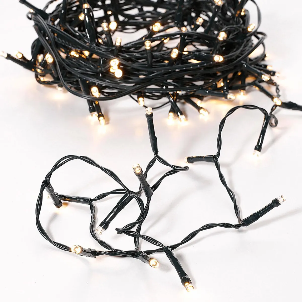 Luces De Navidad>DecoWoerner Luces De Hadas Negro 9 M, 120 LED Blanco Cálido IP44
