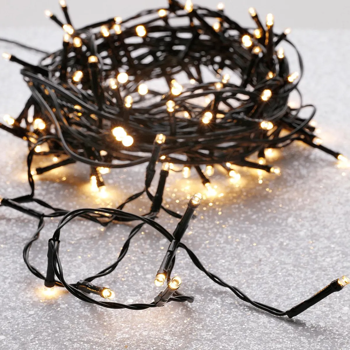 Luces De Navidad>DecoWoerner Luces De Hadas Negro 9 M, 120 LED Blanco Cálido IP44