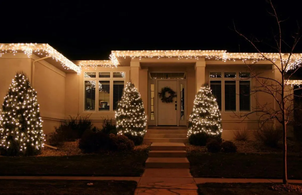 Luces De Navidad>DecoWoerner Luz Icicle Light LED 24 V Para Exteriores, 152 LED, 200 X 100 Cm blanco