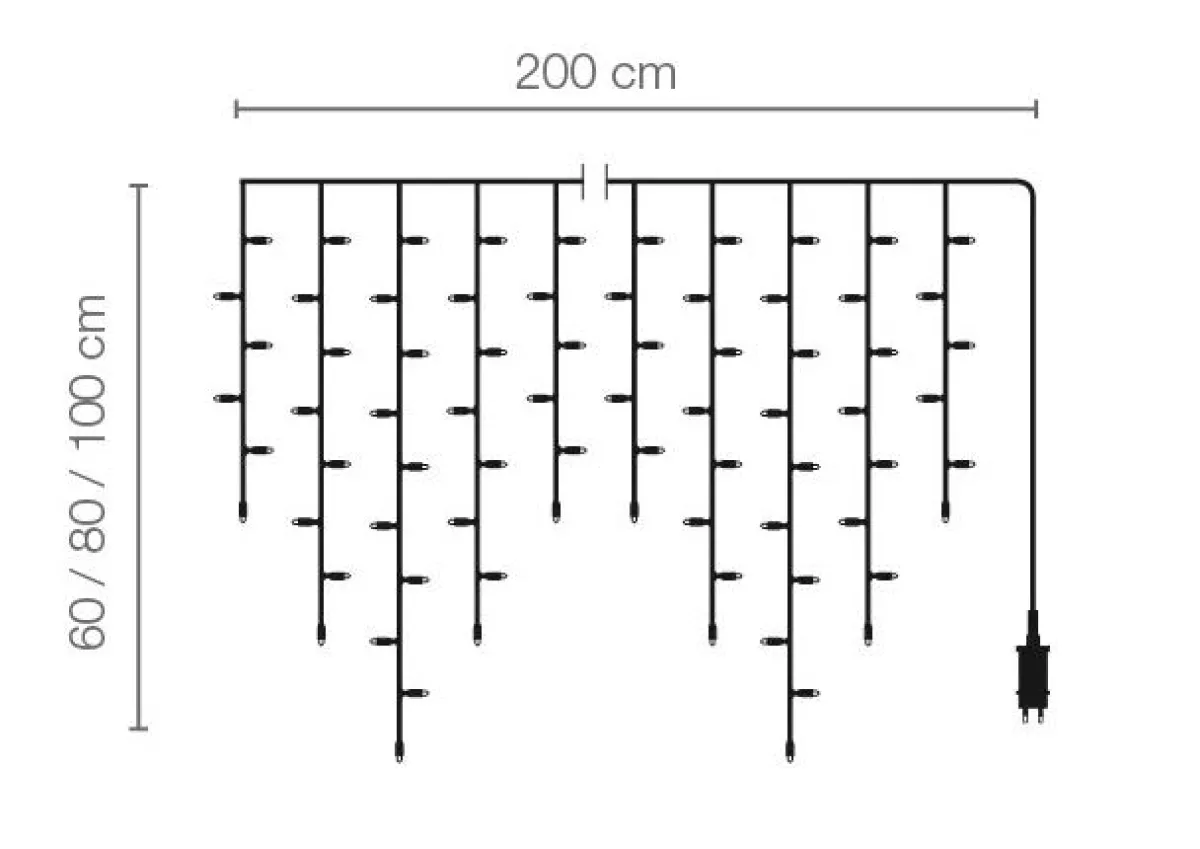 Luces De Navidad>DecoWoerner Luz Icicle Light LED 24 V Para Exteriores, 152 LED, 200 X 100 Cm transparente