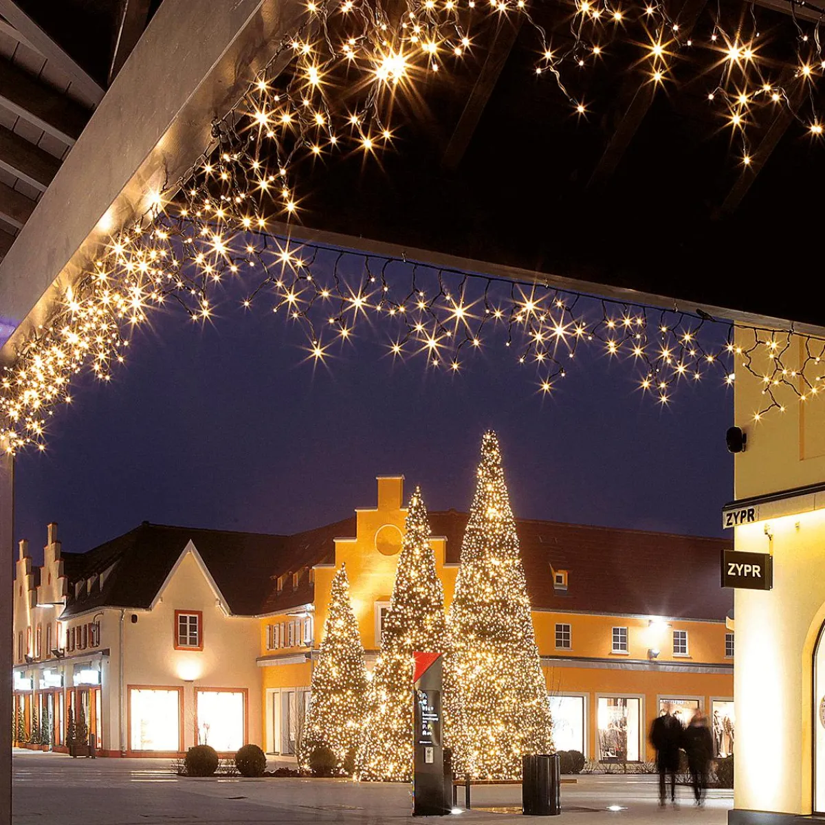 Luces De Navidad>DecoWoerner Luz Icicle Light LED Para Uso Profesional Sistema IP67, 228 LED, 300 X 100 Cm, Sin Cable blanco