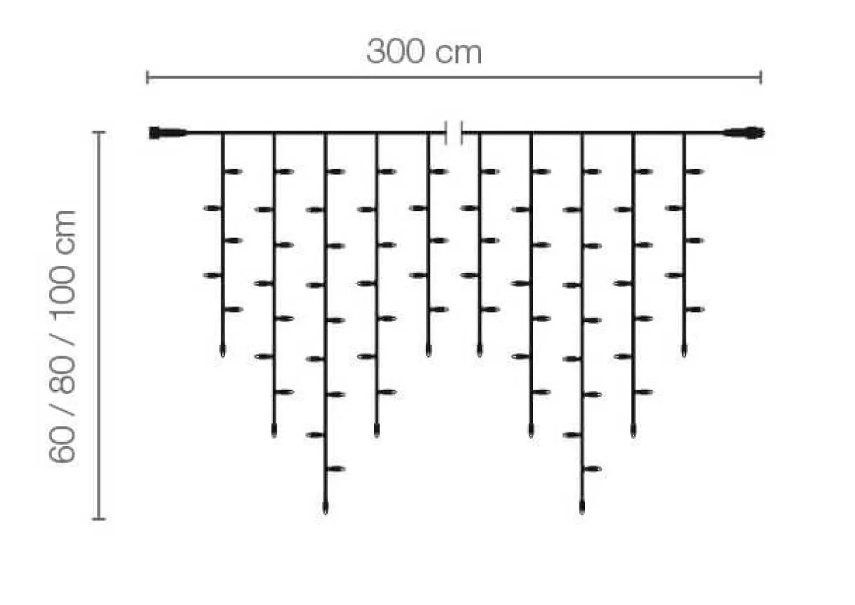 Luces De Navidad>DecoWoerner Luz Icicle Light LED Para Uso Profesional Sistema IP67, 228 LED, 300 X 100 Cm, Sin Cable blanco