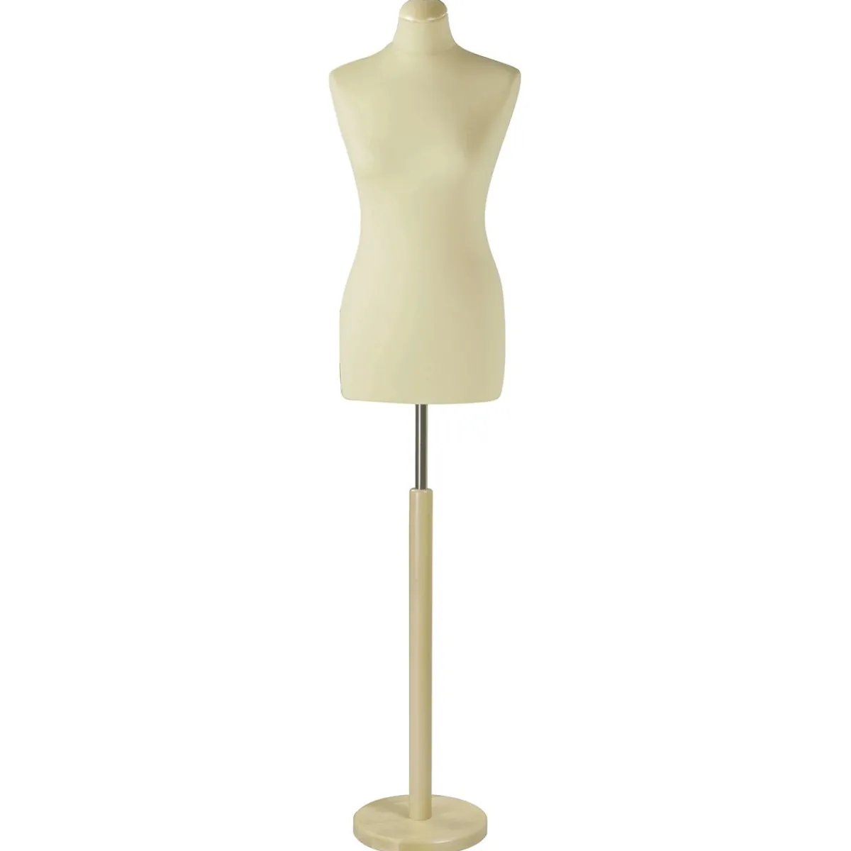 Bustos De Costura>DecoWoerner Maniquí De Costura De Mujer, Busto De 72 Cm, Color Crudo/roble Claro blanco
