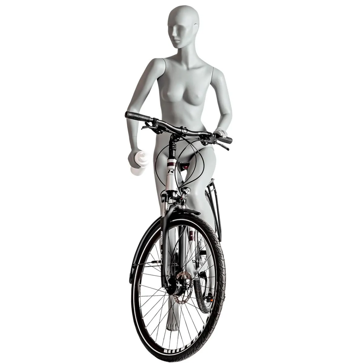 Maniquíes>DecoWoerner Maniquí Deportivo Mujer Ciclista, Caminante - Pierna Izquierda Levantada Y Brazos Izquierdos Flexionados Gris