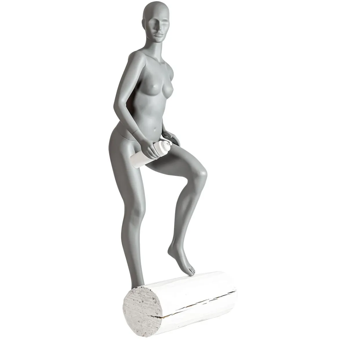 Maniquíes>DecoWoerner Maniquí Deportivo Mujer Ciclista, Caminante - Pierna Izquierda Levantada Y Brazos Izquierdos Flexionados Gris