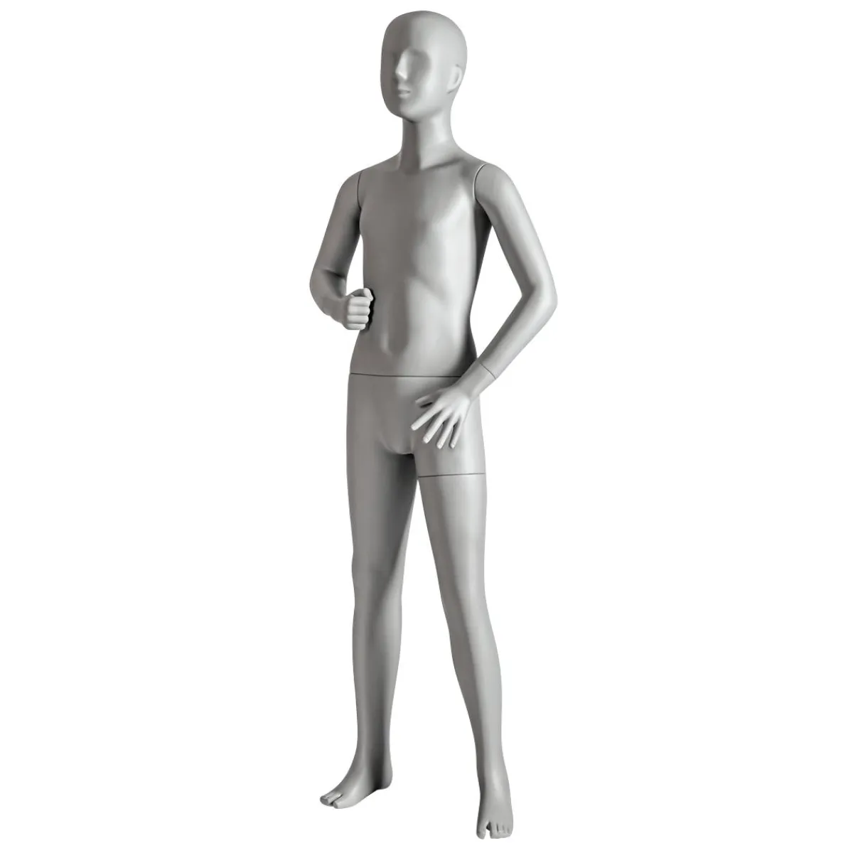 Maniquíes>DecoWoerner Maniquí Deportivo Niño 10 Años - Brazo Derecho Doblado Gris