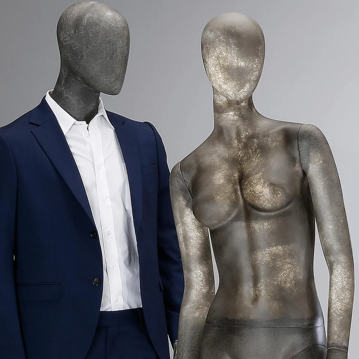 Maniquíes>DecoWoerner Maniquí Premium Hombre, Pierna Derecha Doblada Gris