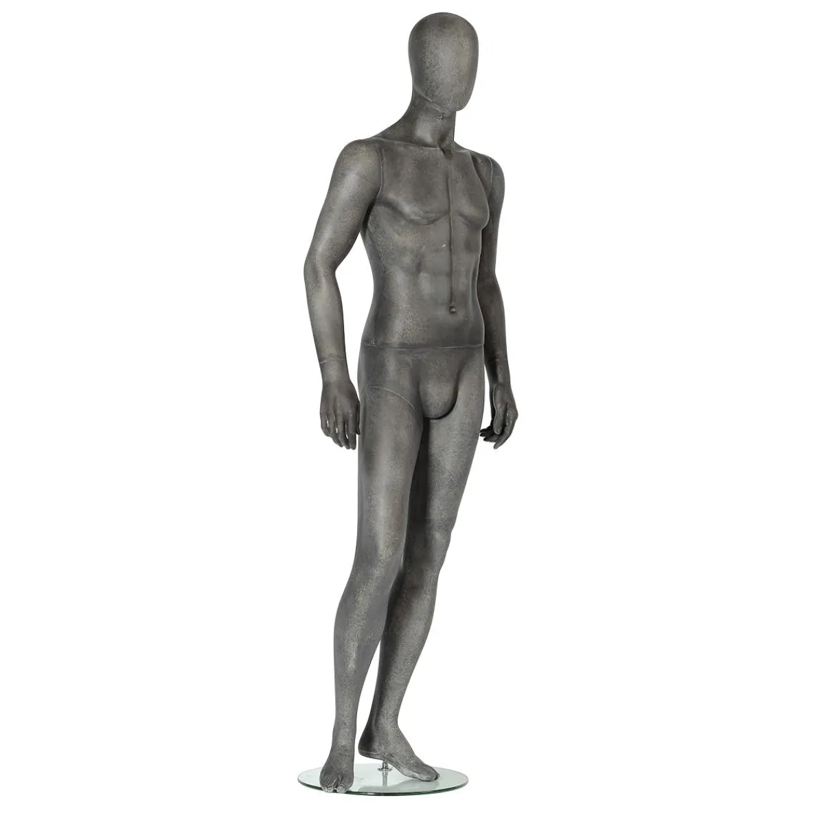 Maniquíes>DecoWoerner Maniquí Premium Hombre, Pierna Derecha Doblada Gris