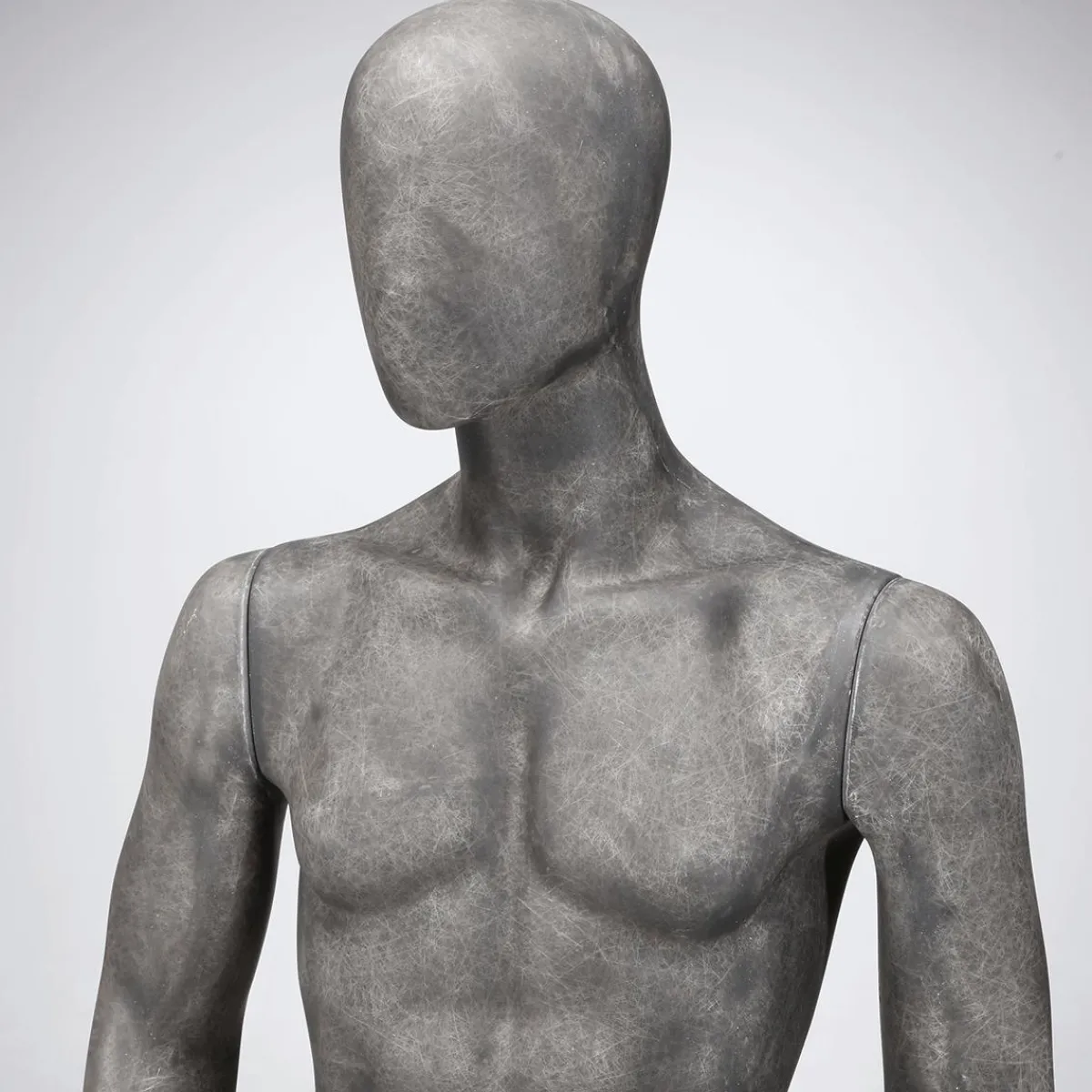 Maniquíes>DecoWoerner Maniquí Premium Hombre, Pierna Derecha Doblada Gris