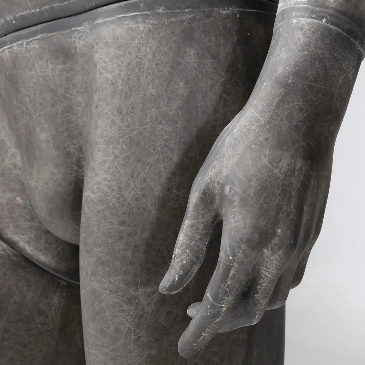 Maniquíes>DecoWoerner Maniquí Premium Hombre, Pierna Derecha Doblada Gris