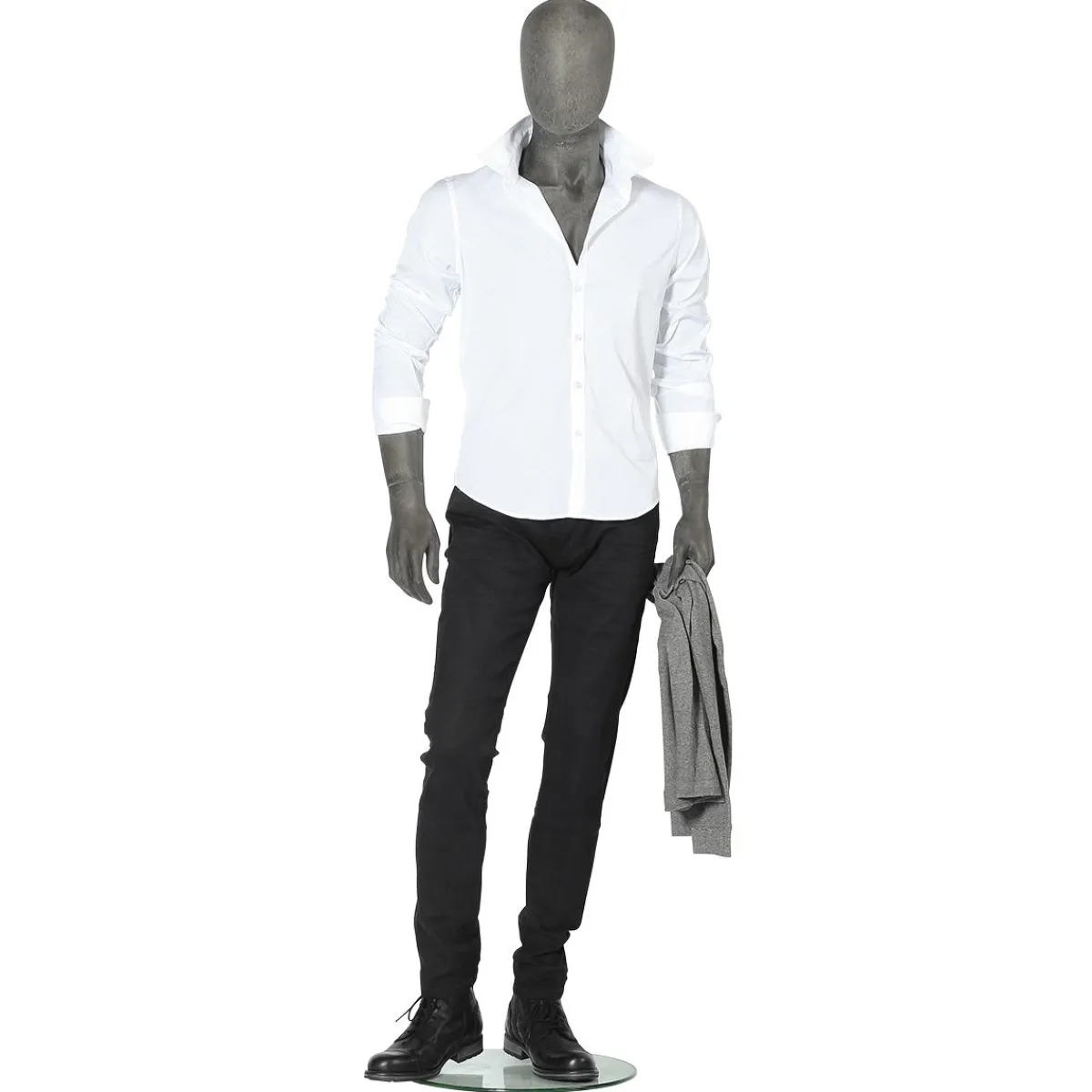 Maniquíes>DecoWoerner Maniquí Premium Hombre, Pierna Derecha Doblada Gris