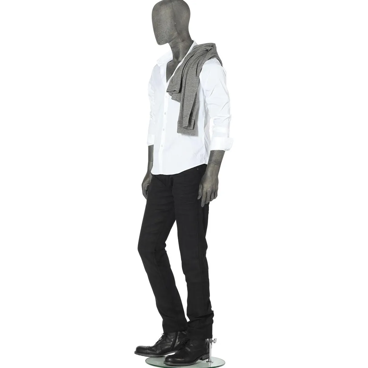 Maniquíes>DecoWoerner Maniquí Premium Hombre, Pierna Derecha Doblada Gris