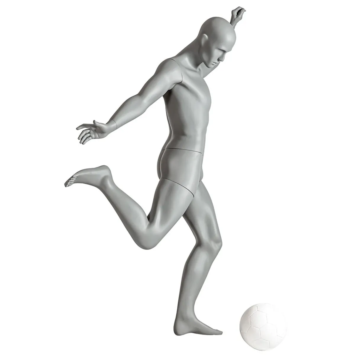 Maniquíes>DecoWoerner Maniquí Sport Hombre Futbolista - Pierna Derecha Levantada Gris