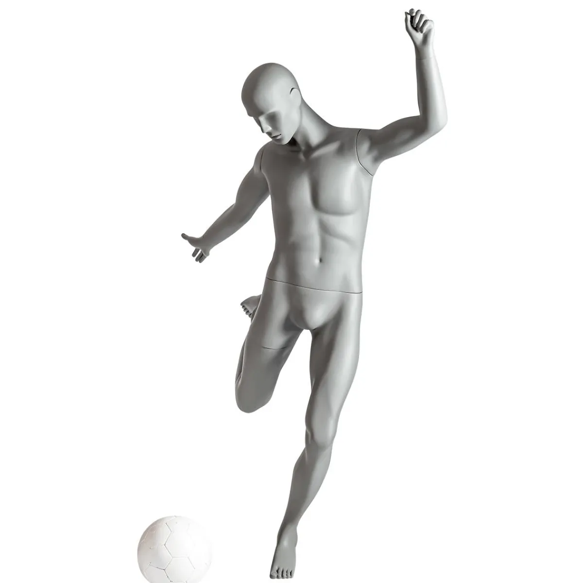 Maniquíes>DecoWoerner Maniquí Sport Hombre Futbolista - Pierna Derecha Levantada Gris