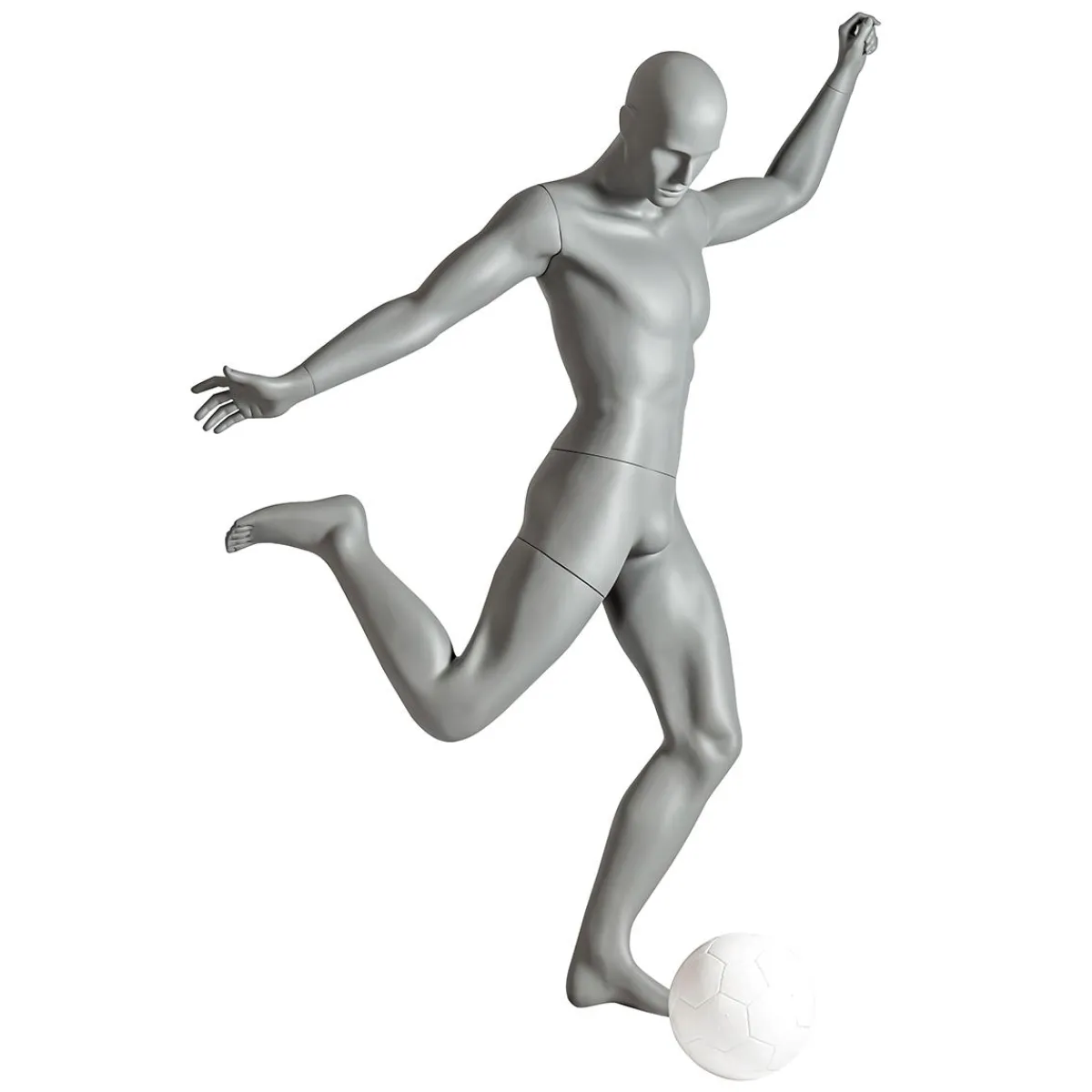 Maniquíes>DecoWoerner Maniquí Sport Hombre Futbolista - Pierna Derecha Levantada Gris