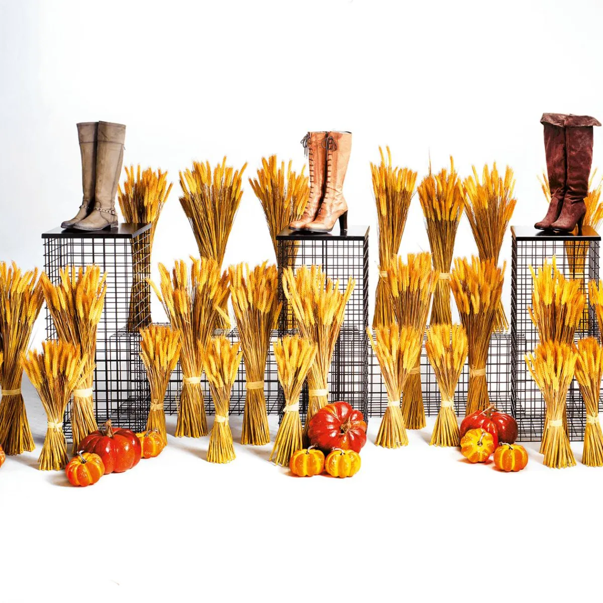 Decoración De Otoño|Hierba Decorativa>DecoWoerner Manojo De Espigas De Trigo Decorativo 90 Cm amarillo
