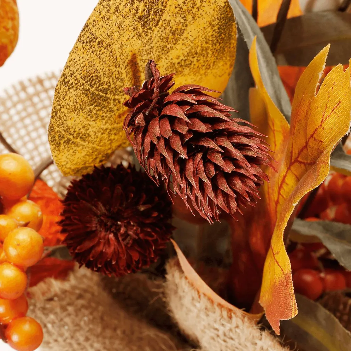 Decoración De Otoño|Ramos Y Coronas De Flores>DecoWoerner Manojo De Otoño Artificial En Maceta De Yute 10 X 26 Cm /marrón naranja