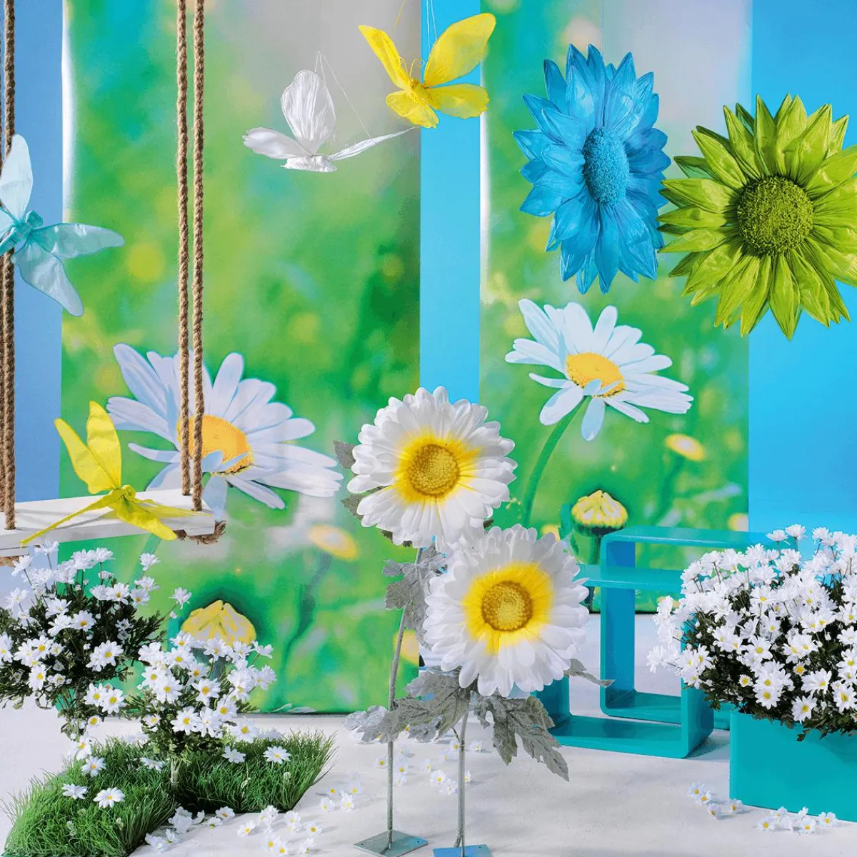 Decoración De Primavera|Flores Artificiales>DecoWoerner Margarita Artificial Gigante, 110 Cm blanco