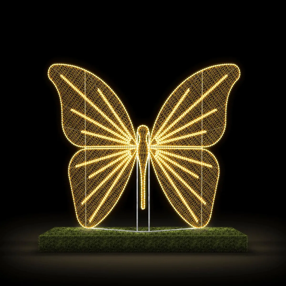 Luz Decorativa|Decoración De Animales>DecoWoerner Mariposa Para Exterior LED Blanco Cálido 255 X 310 Cm oro