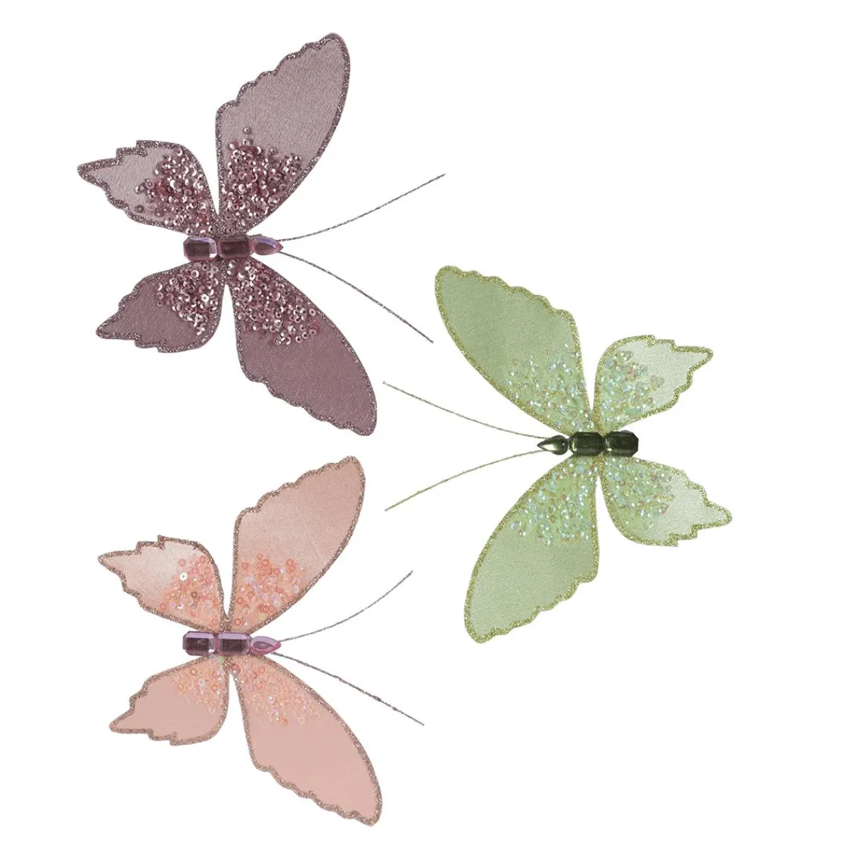 Decoración De Animales|Decoración De Primavera>DecoWoerner Mariposas 3 Piezas En Clip multicolor