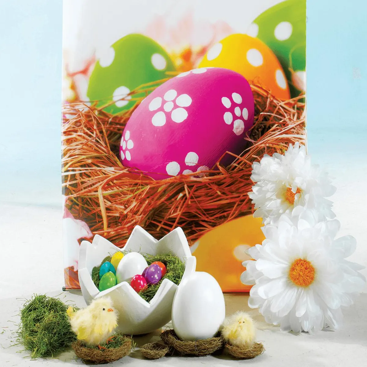 Decoración De Pascua>DecoWoerner Medio Huevo Gigante Decorativo, Ø 44 Cm blanco