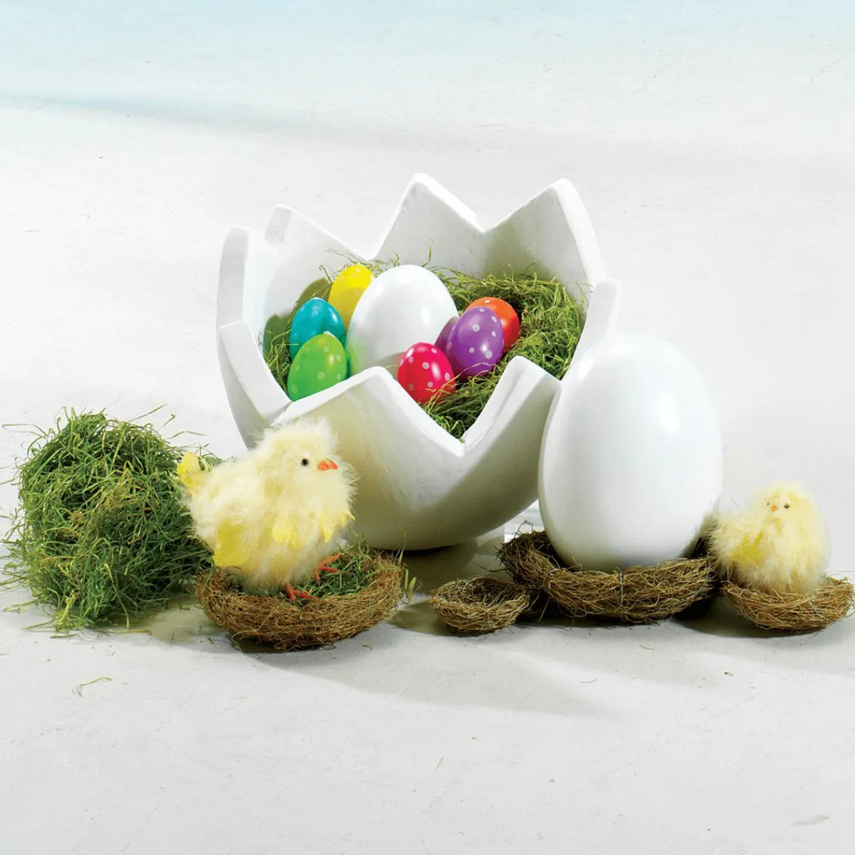 Decoración De Pascua>DecoWoerner Medio Huevo Gigante Decorativo, Ø 44 Cm blanco