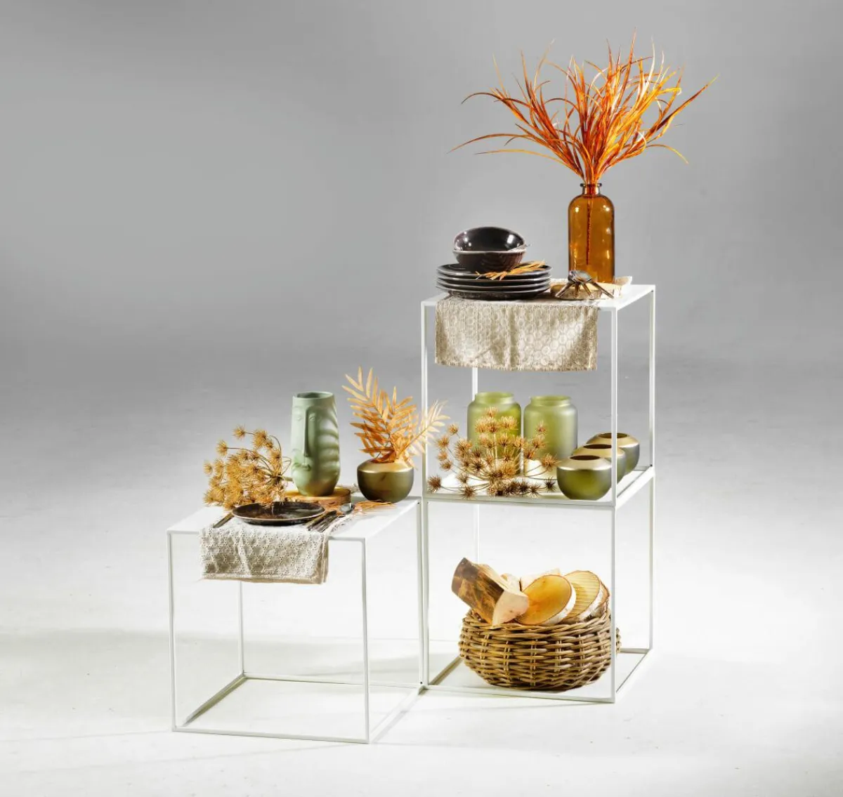 Expositores Para Tiendas|Macetas Y Artículos De Decoración>DecoWoerner Mesa De Metal 45 X 45 Cm, blanco
