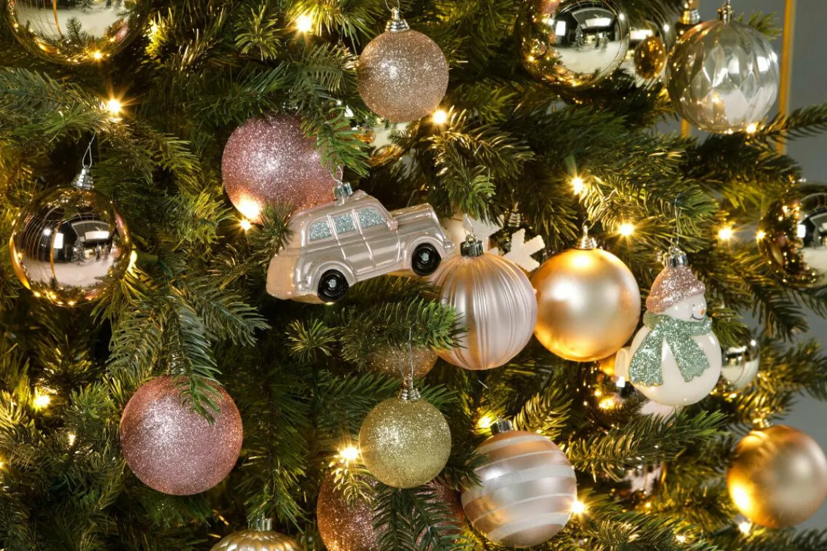 Bolas De Navidad>DecoWoerner Mezcla De Bolas De Navidad Caja 30 Piezas Ø 6 Cm rosa