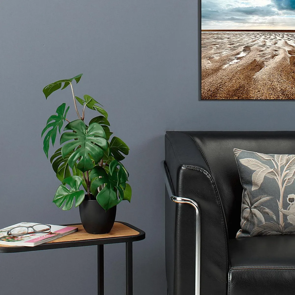 Plantas Verdes|Plantas De Interior>DecoWoerner Monstera En Maceta Negra verde